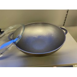 Gjutjrnsgryta med glaslock 28cm - rund botten