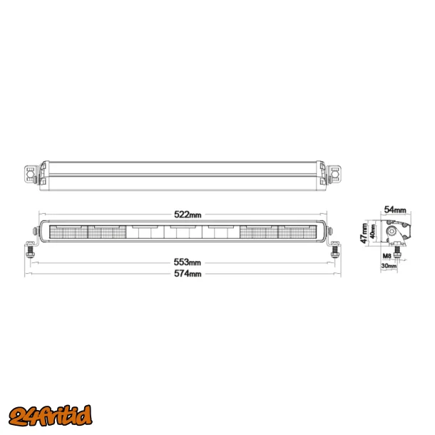 LEDSON Phoenix+ LED-ramp 20" med blixt och positionsljus